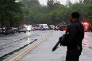 Perímetro de seguridad establecido por el Servicio Secreto en las inmediaciones de la Casa Blanca.