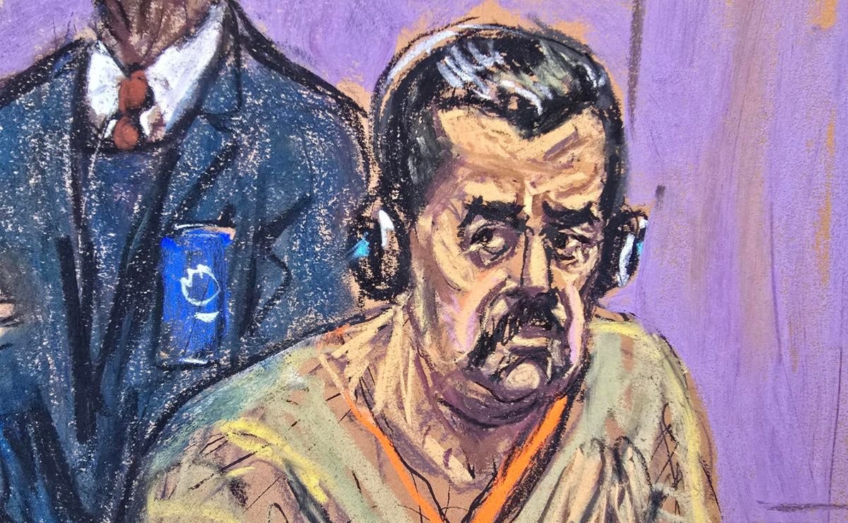 Dibujo de la artista Jane Rosenberg donde aparece Nicolás Maduro durante su comparecencia ante un tribunal federal en Nueva York